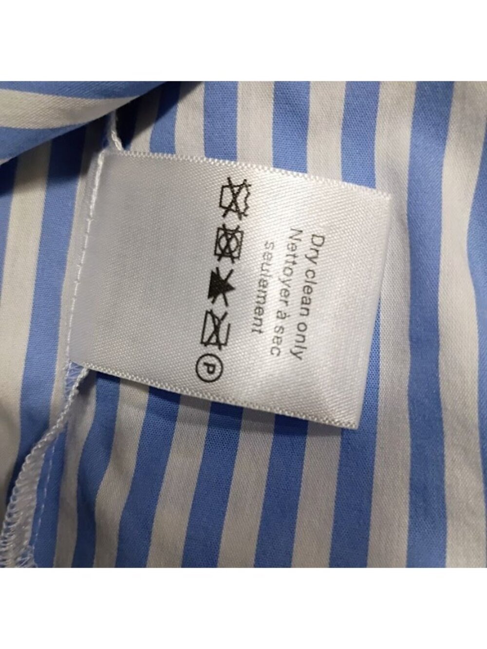 Veronica Beard Blue & White Striped Ruffle Collar Button-Down Shirt Size 6 - Picture 9 of 12